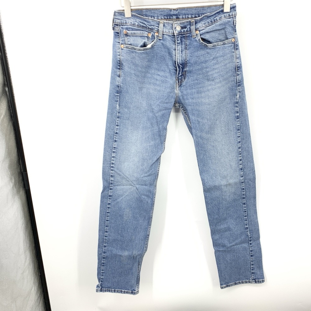 Levis Men Size 34 x 34 Jeans 505 Regular Fit‎ Straight Light Wash Pants Stretch